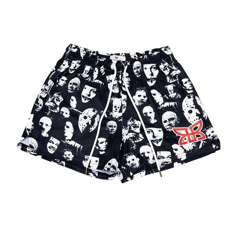 Motorcycle Shorts Mens Trend Casual Sports Gym Fitness Quick Dry Mesh Beach Basketball Jogger Short Pants Sweatpants Bottoms