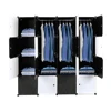 16 Cube Organizer Stackable Plastic Cube Storage Shelves Design Multifunctional Modular Closet Cabinet with Hanging Rod Black an 5