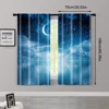 2pcs, Window Curtains Starry night sky moon and foggy clouds landscape Protecting Privacy Family Party Decoration Use for 3