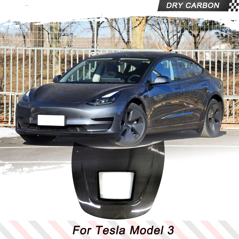 

Передняя крышка двигателя из сухого углеродного волокна для модели 3 Tesla, модель 3, запасная деталь, бленда, автомобильные аксессуары 2016-2023