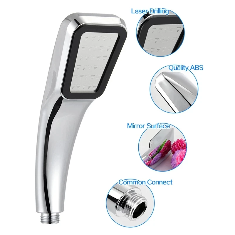 Pressurized 300 Holes Single Head Hand Hold Square Shower Head Water Saving Rainfall Spray Nozzle Bathroom Accessories 5