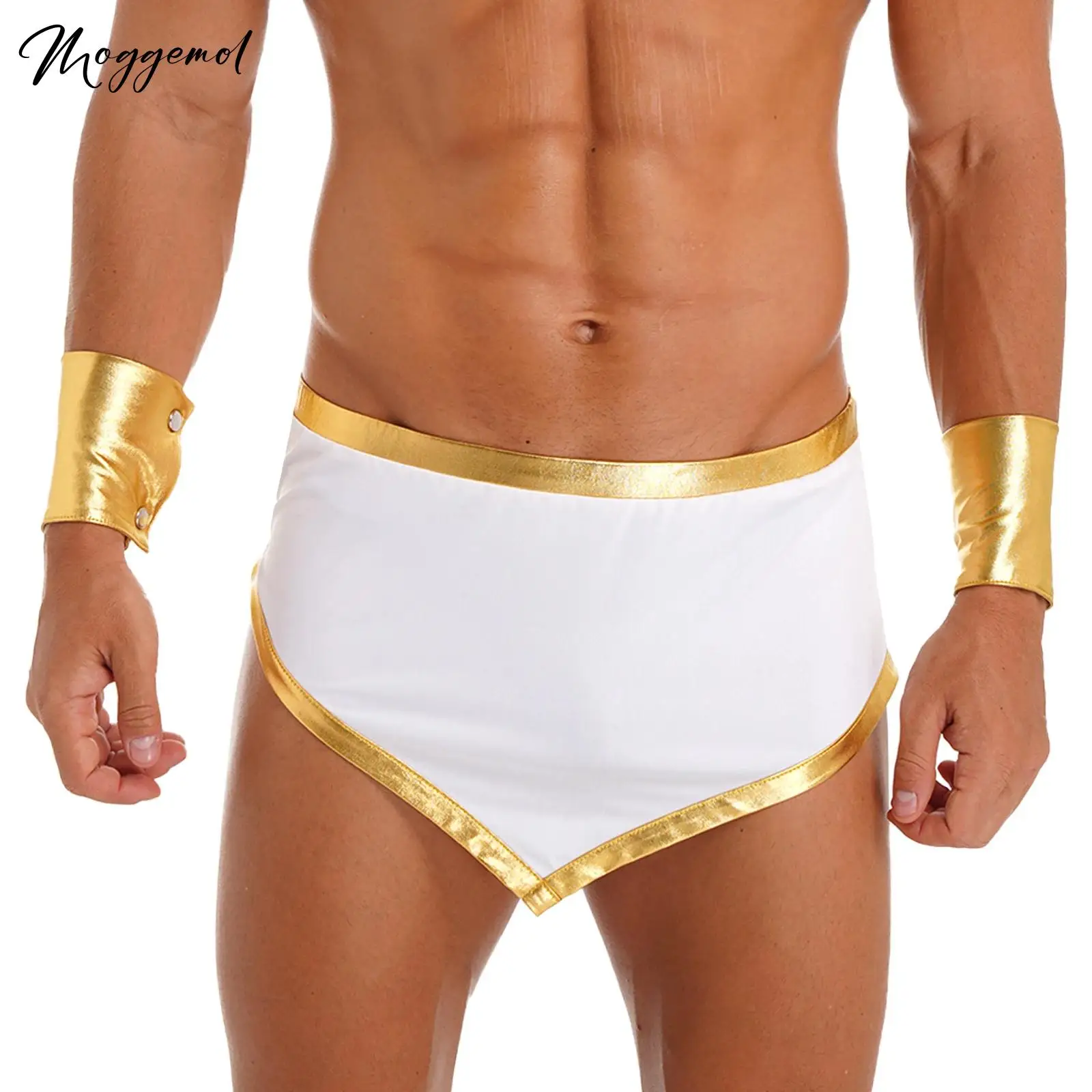 Mens Ancient Rome Warrior Costume Halloween Party Egypt Role Play Knight Outfit Contrast Color Trim Gladiator Skirt Cuffs cosplay costume men medieval costume