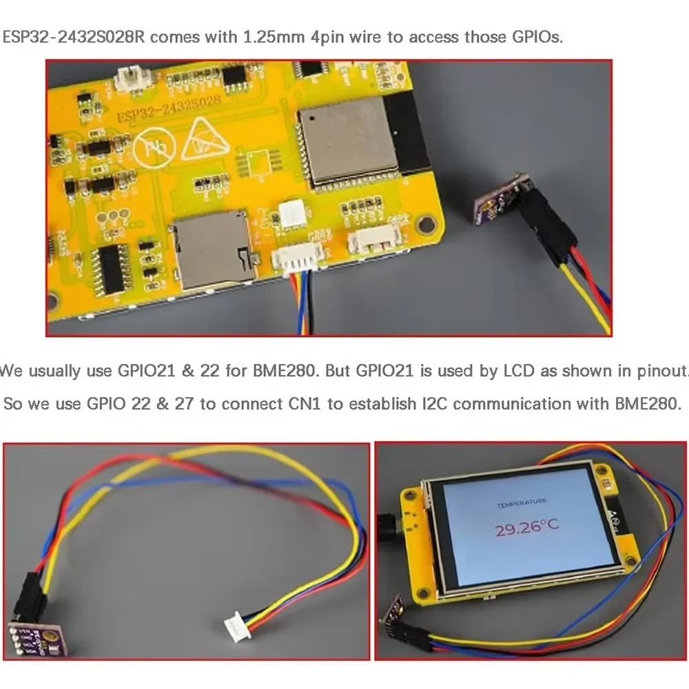 รูปสินค้า หน้าจอสัมผัส 2.8 นิ้ว ESP32 สำหรับโปรเจกต์ DIY
