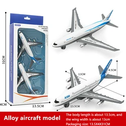 Inertia - Driven Alloy Airplane Toy for Children - Pull Back Action Airliner Ornament (A1)