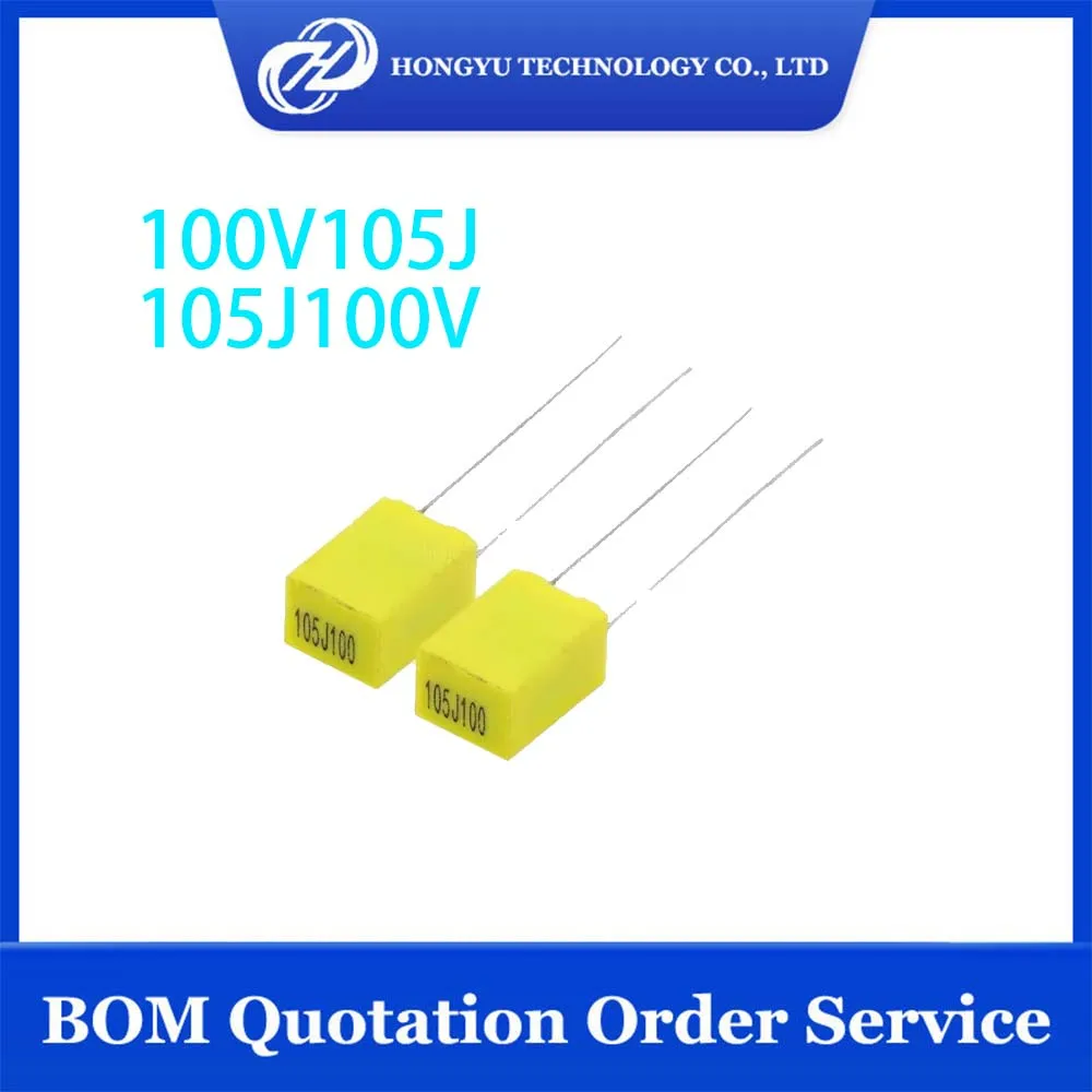 10 Pieces/Lots 100V105J 1UF 105J100V Correction Yellow Capacitor New Stocks