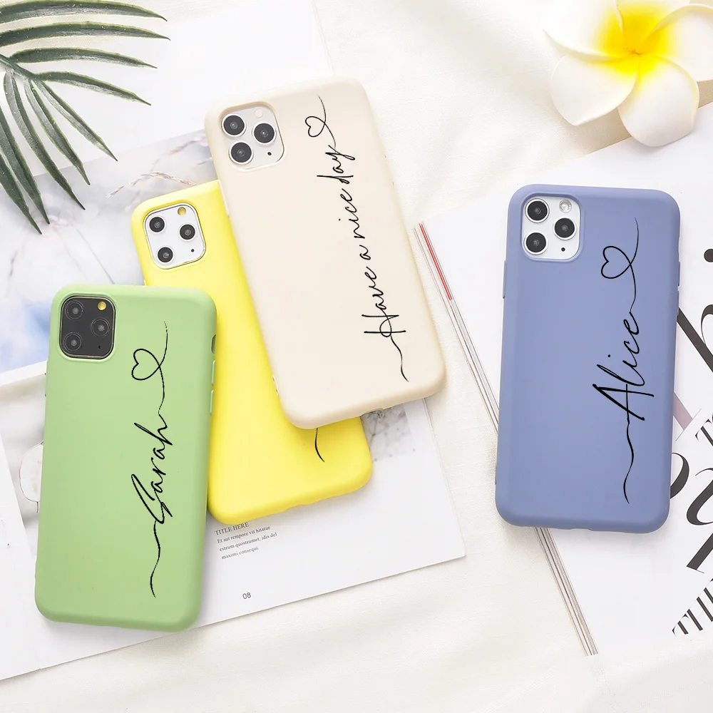 Funda personalizada con letras iniciales para iPhone iPhone 11 12 13 14 Pro  Max 14 Plus funda con escritura a mano con nombre personalizado 13 12 11  Pro Max - AliExpress