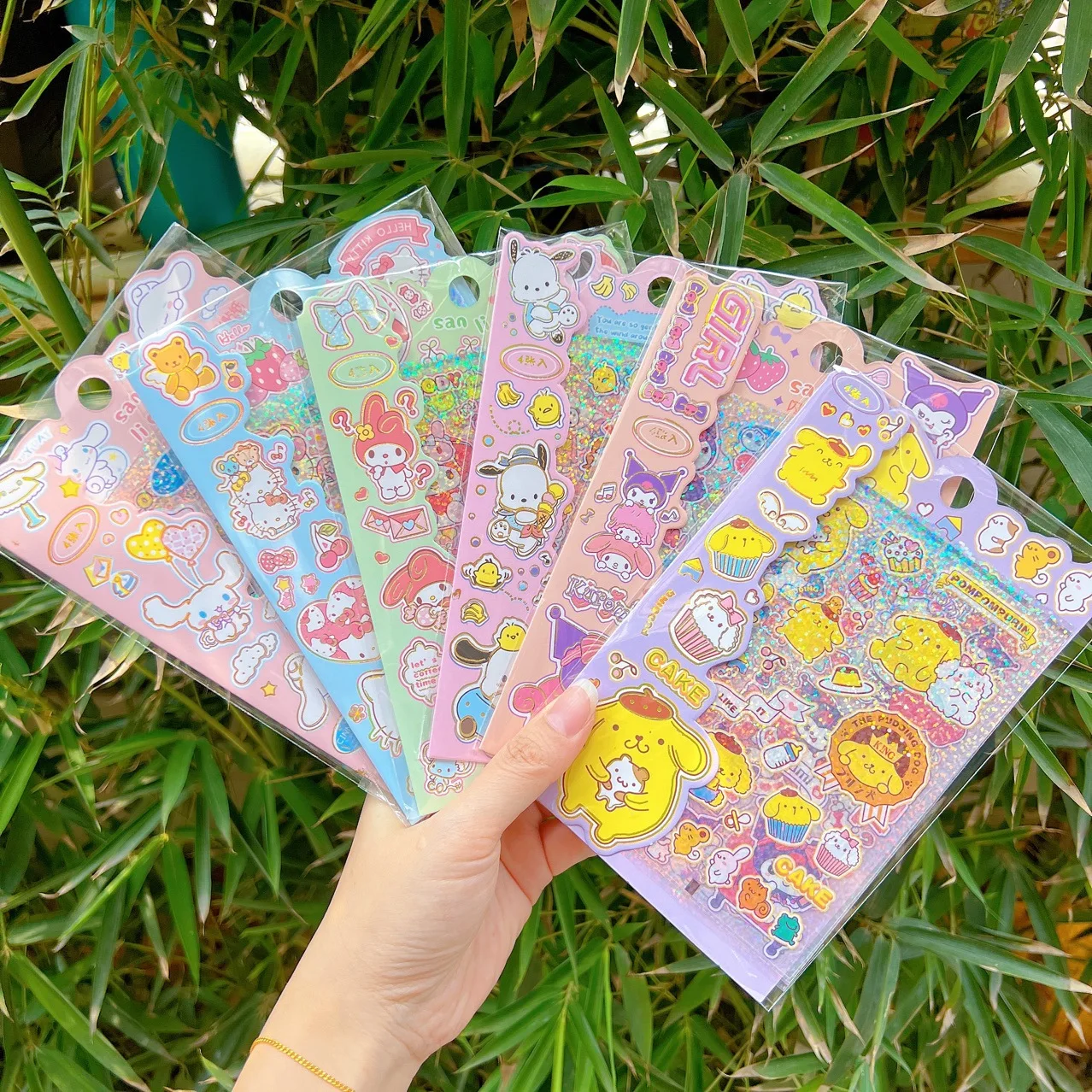 sanrio-guka-cartoon-sticker-pochacco-kuromi-melody-wholesale-of-hand-ledger-decorative-stickers-and-hand-ledger-stickers