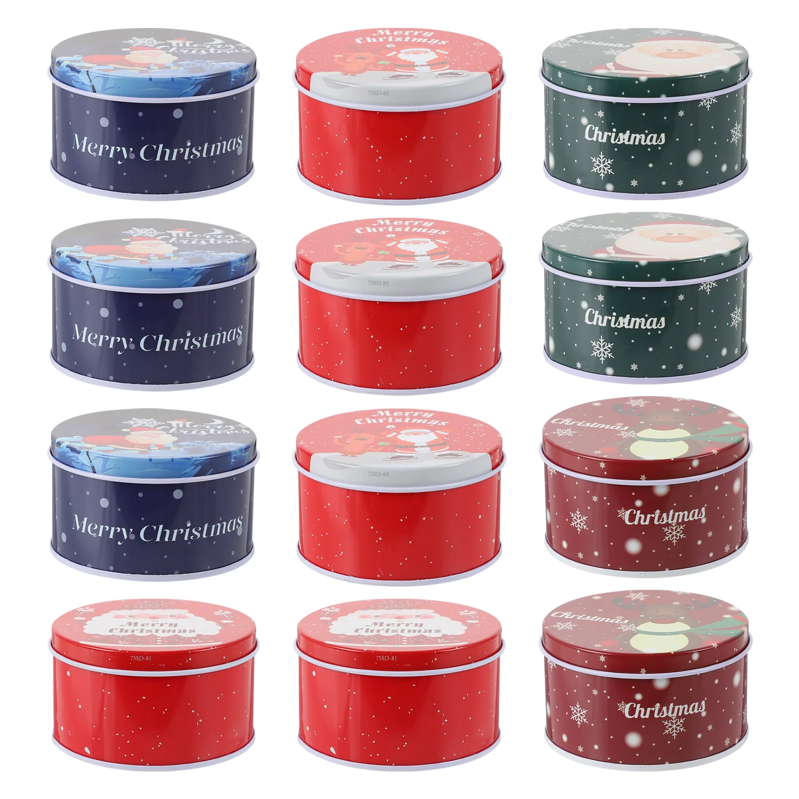 

Christmas Tinplate Candy Boxes Cookie Container For Gift Tins With Lids Christmas Cookie Jar Candy Tin Boxes (Mixed Color)