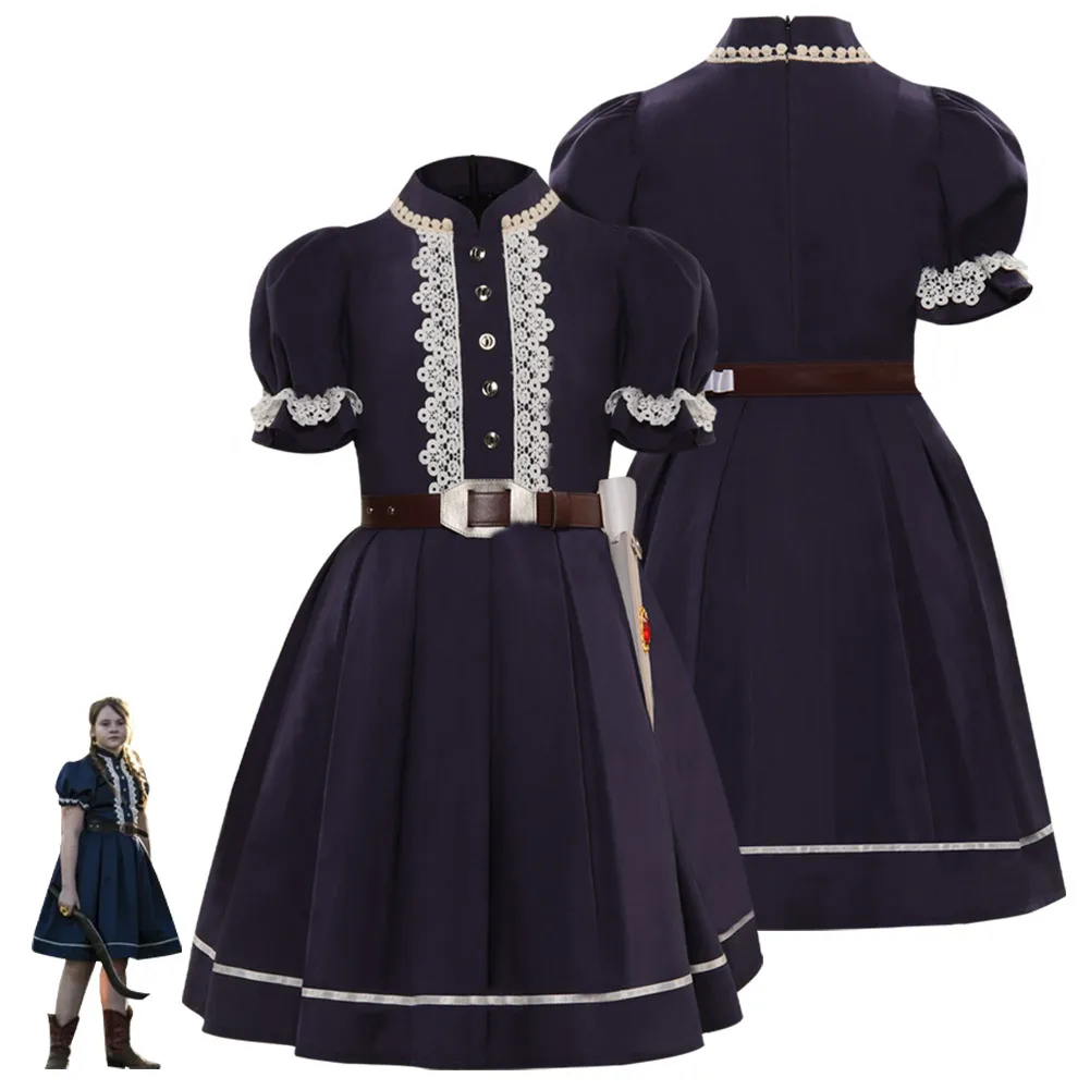 

Eden Edwards Cosplay Costume Dress Horrible Movie Kids of the Corn Girls Children Belt Outfits Halloween Carnival Party Suit