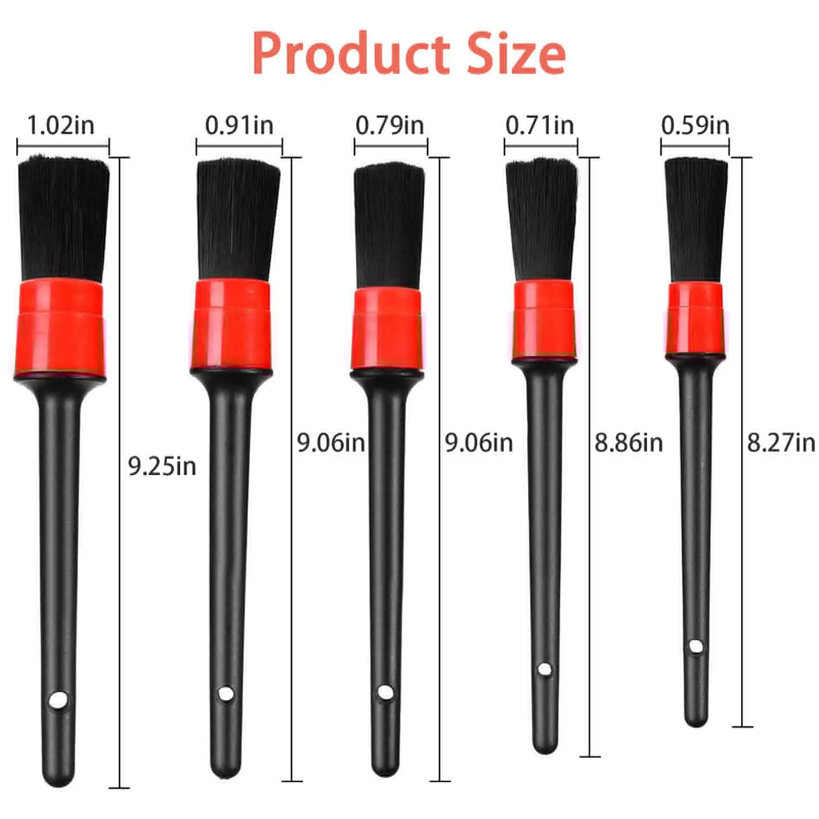 5pcs Detailing Brush Set Car Brushes Car Detailing Brush For Rim Cleaning Dashboard Air Outlet Wheel