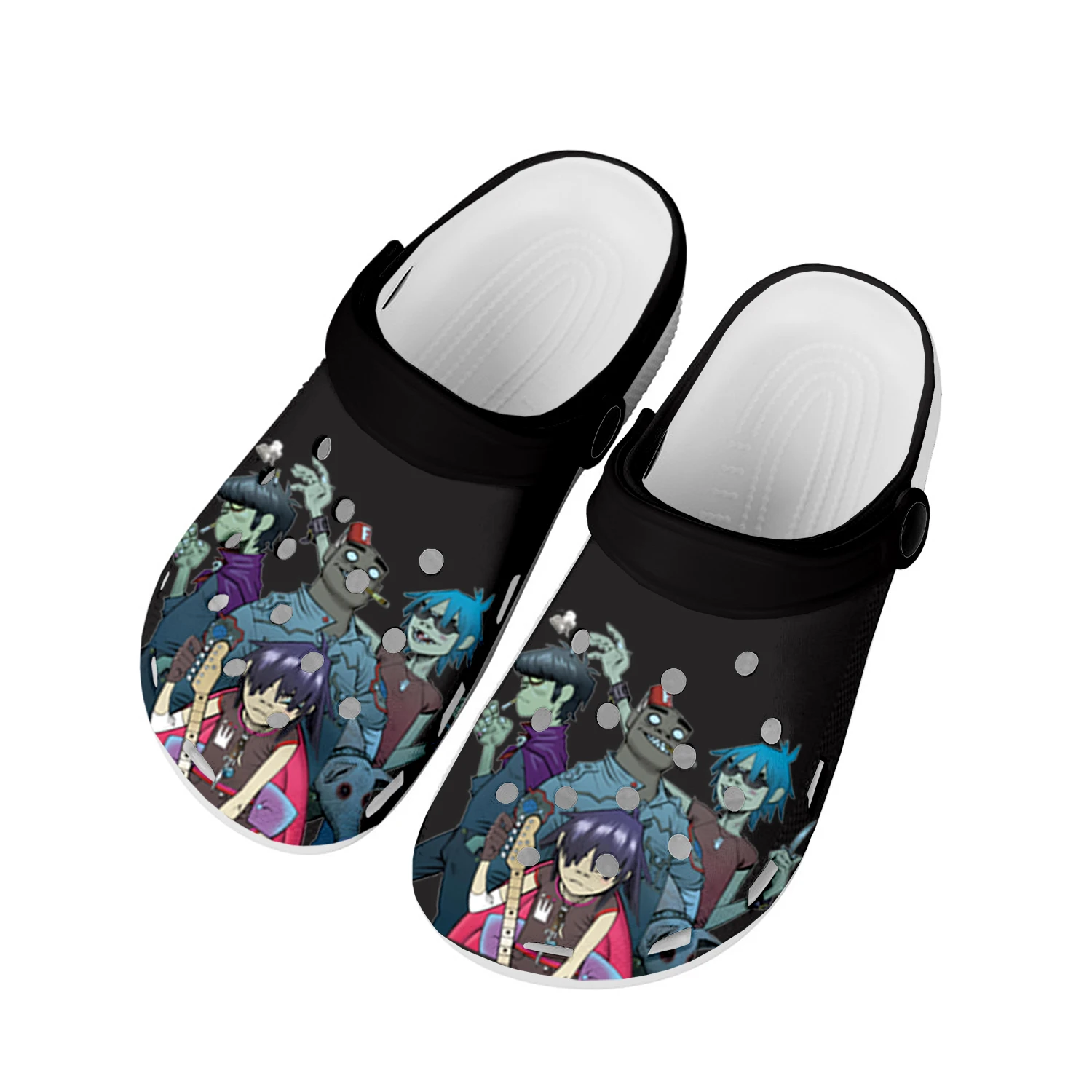 

Gorillaz Виртуальная рок-группа, модная домашняя обувь, обувь для воды на заказ, мужские и женские подростковые бриллианты, дышащие пляжные тапочки с отверстиями