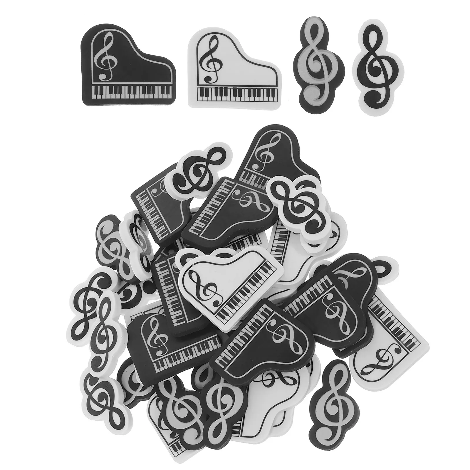 40Pcs 미니 지우개 피아노 음악 노트 디자인 어린이 학생 학교 용품 귀여운 재미있는 교실 지우개 연필 지우개