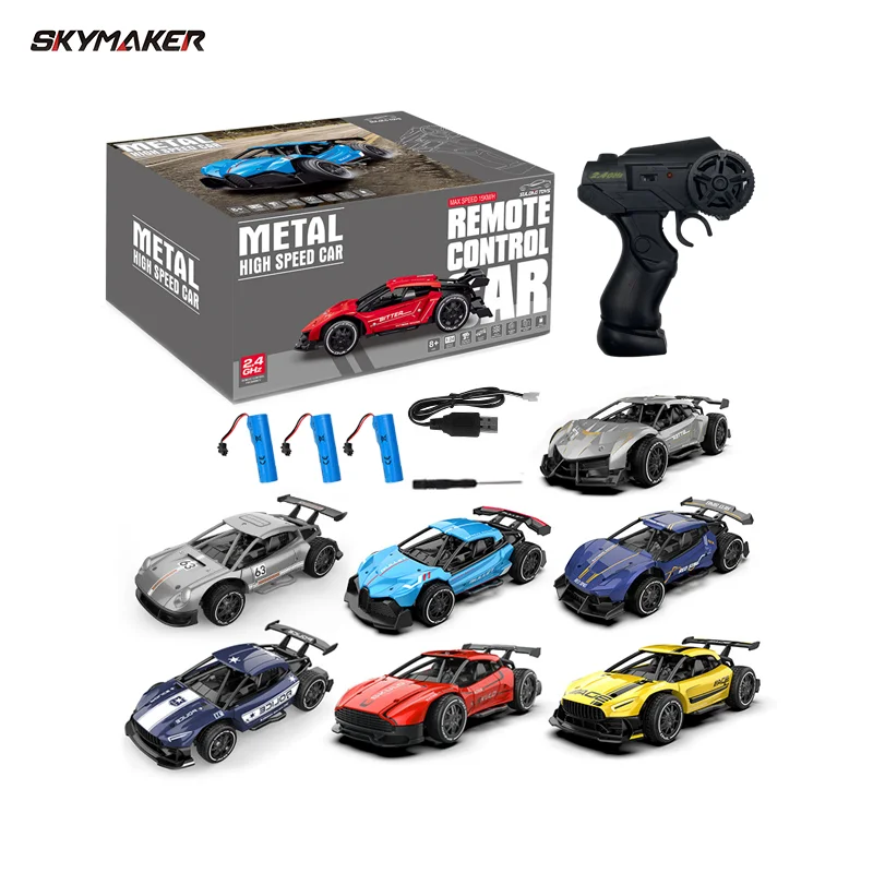 RC Metal Car Toys 1/24 2.4G High Speed Remote Control Mini Scale Model Vehicle Electric Metal RC Car Toys for Boys Children Gift 6