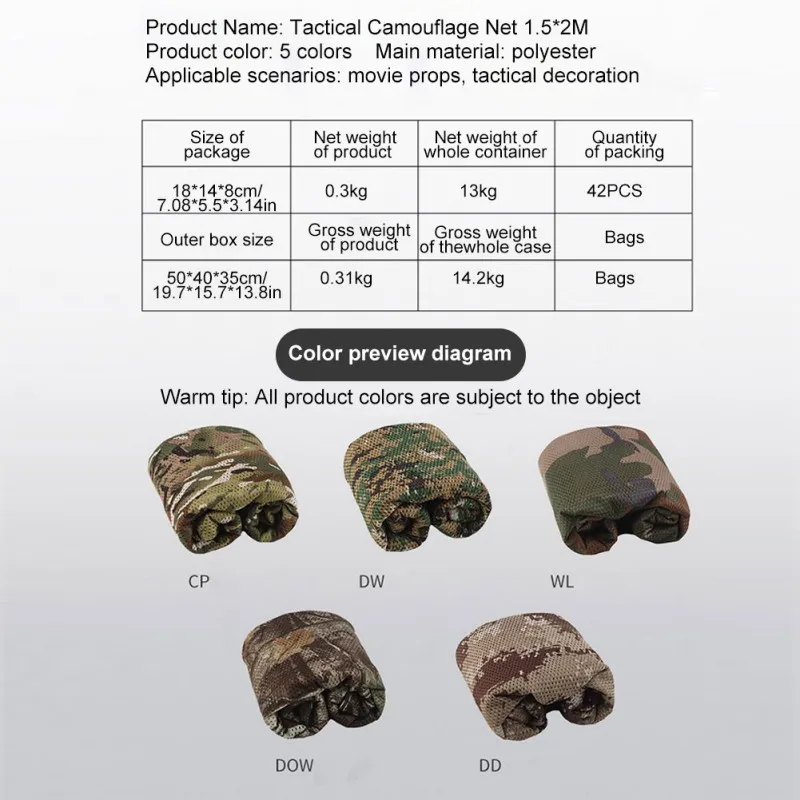 Camouflage Net Quick Dry Portable Foldable Hunting Camping Outdoor Tactical Covert Invisible Breathable