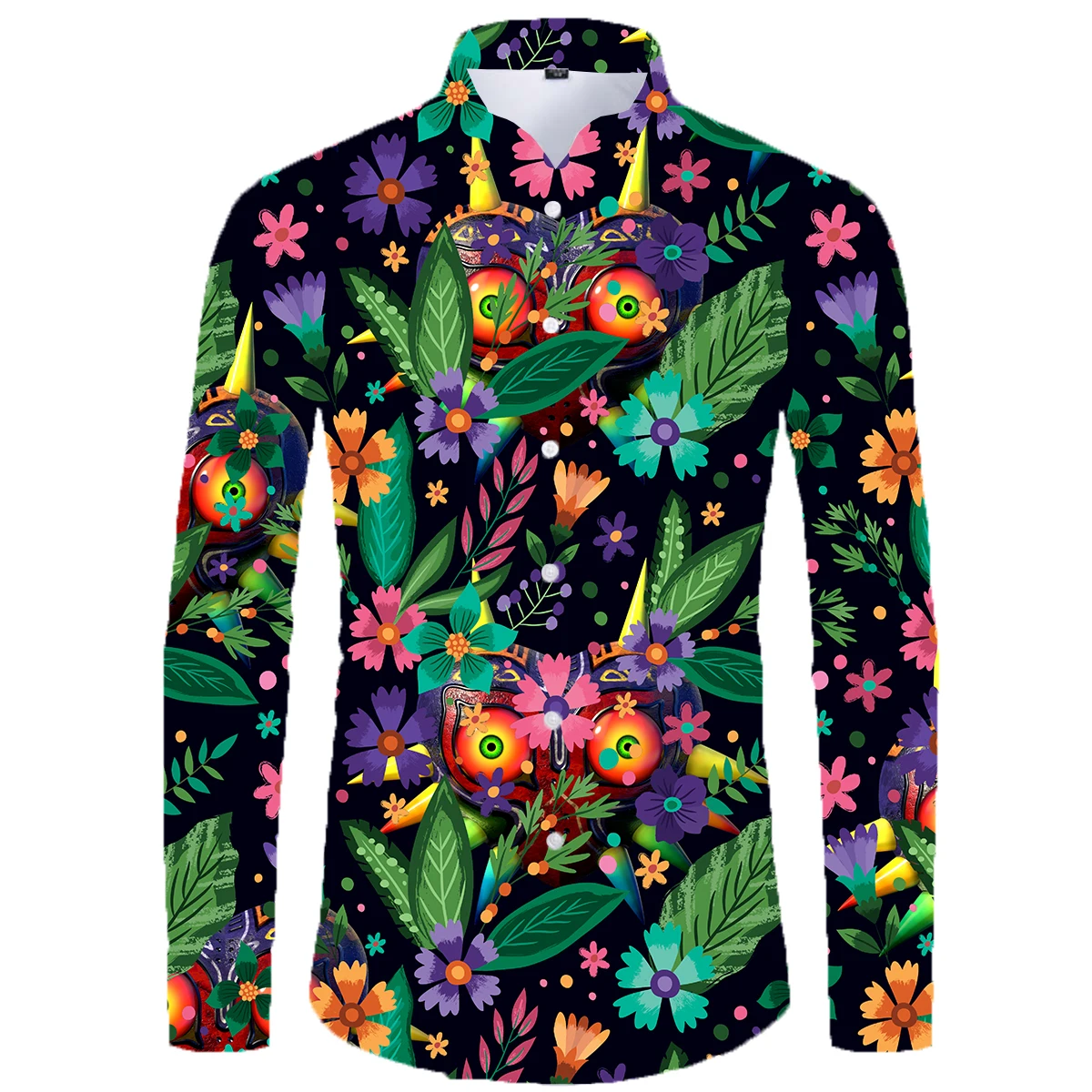 

Luxury Floral Colorful Shirt Mens New Slim Fit Long Sleeve Camisa Masculina Chemise Homme Social Men Club Prom Hawaiian Shirt-9