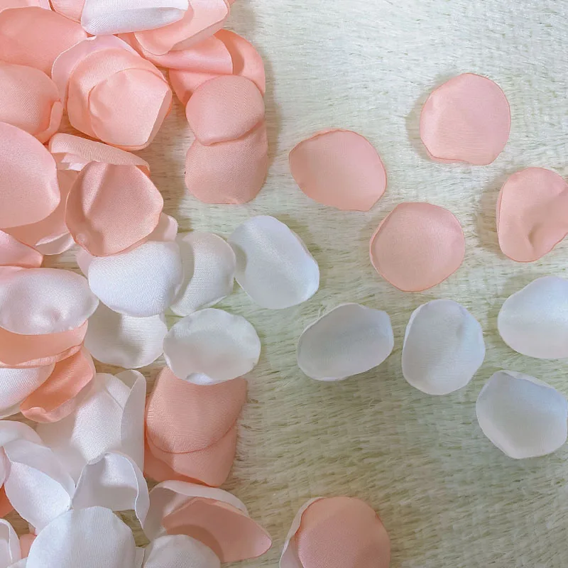 Mixed Color Silk Satin Rose Petals for Wedding Marriage Table Decoration Vanlentine's Day Romantic Accessories 200pcs/bag artificial rose petals