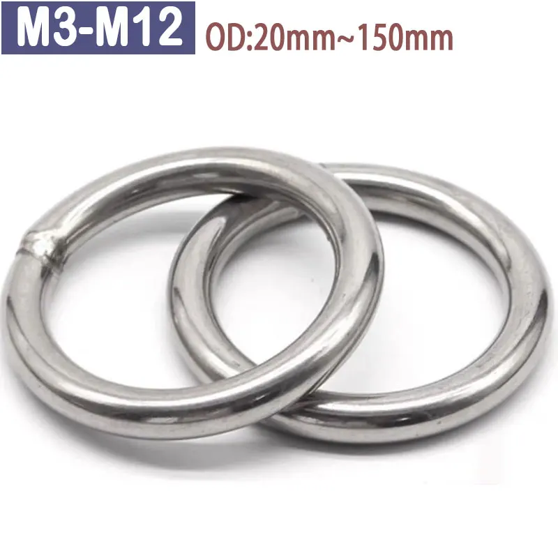 

Stainless Steel Round Ring Metal Welded Solid O-ring Pet Fishing Net Pull Hanging Connecting Rings DIY Accessories Customizable