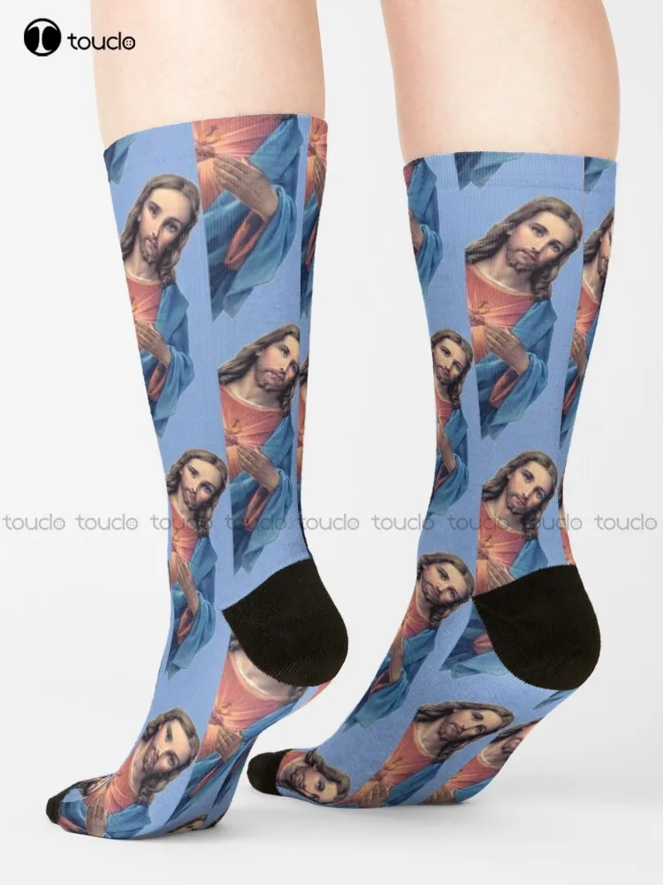 

Jesus Is Watching You - Meme Socks Soccer Socks Women Street Skateboard Socks Personalized Custom Unisex Adult Teen Youth Socks