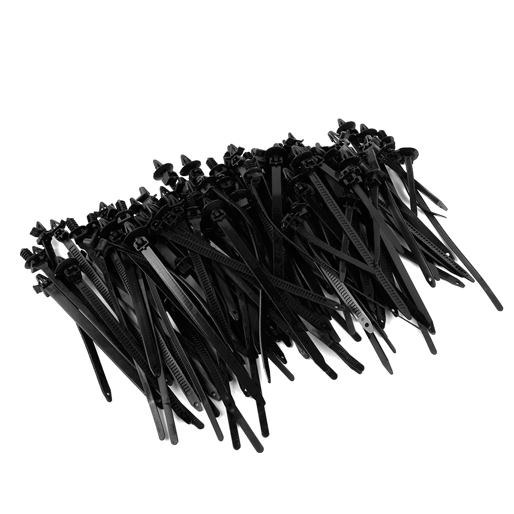 

Bundled Wire Bands Car Line Tie Black Harness Mixed Nylon Zip Clip 100pcs/Set Newest Practical Sale Hot Latest