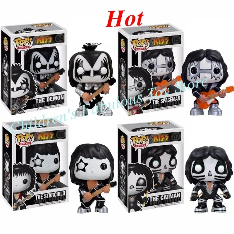 thumbnail image 2 of FUNKO POP ROCKS KISS THE DEMON #04 SPACEMAN #05 STARCHILD #06 CATMAN #07 Figura de acción Modelo Colección Juguetes para niños, 2 of 5