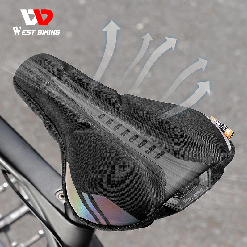 

WEST BIKING Bicycle Saddle Cover Rebound Memory Foam MTB Road Bike Cushion Cover Shock Absorption Breathable Cycling Seat Cover