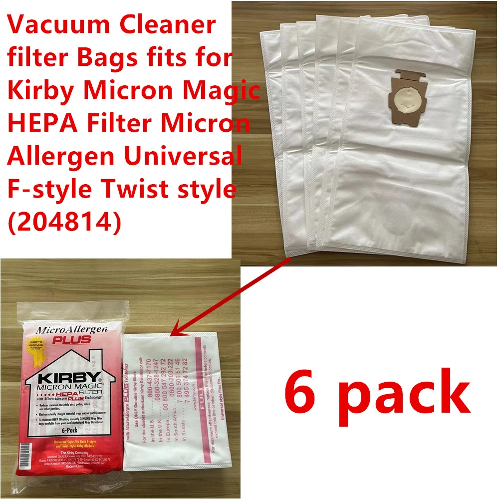 6 pack Vacuum Cleaner filter Bags fits for Kirby Micron Magic HEPA