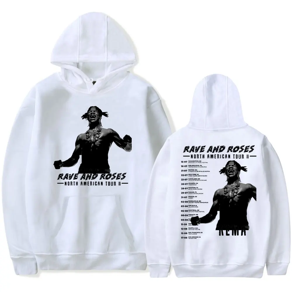 thumbnail image 1 of Sudadera con capucha Rema 2023, gira norteamericana de Rave And Roses, con estampado de merchandising, unisex, estilo hip hop informal, 1 of 4