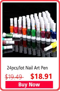 10 Teile/los Leere Container Flaschen 2-Way Nail art Glitter Make-Up Polieren Bunte Striper Pen + Lack Pinsel Liner nailGel Kleber – Detail 10