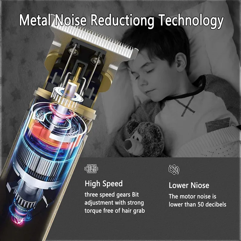 Hair Clipper Heavy Metal Hair Cutting Machine for Men Barber Shop Trimmer Mower Electric Shaver Haircut Beard Trimmer