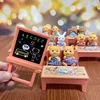 1/12 DIY  Simulation Forest Rabbit Animal Family Dollhouse Critters School Desk Toy Role Play for Kids Birthday Gift For Girls 5