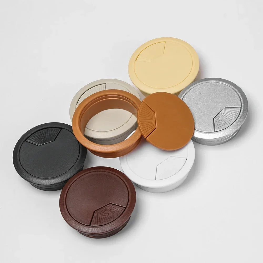 60/80mm Computer Grommet Desk Table Plastic Cable Hole Cover PC Computer Desk Classic Round Wire Tidy Grommet