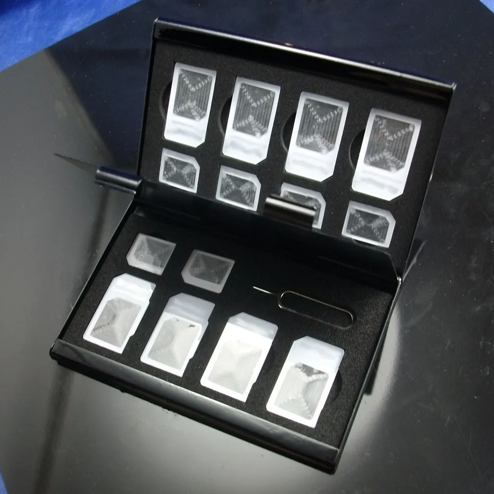 15 in 1 Memory Card Holder Aluminum Alloy Portable Storage Case SIM Micro SIM Cards Cell Phone Eject Pin Antistatic Box
