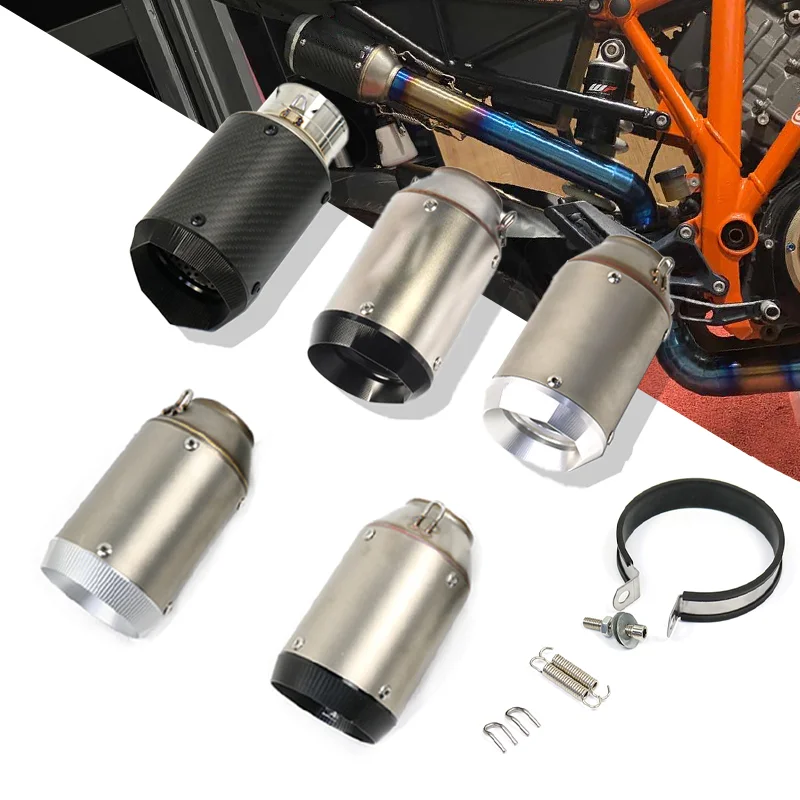 51mm 61mm Motorcycle Exhaust Pipe Carbon Fiber With Db Killer Austin Muffler Universal For Rc390
