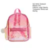 Transparent Backpack Adjustable Shoulder Strap Large Capacity Waterproof Heart Pattern Girls Teenage School Book Bag Stationery 5