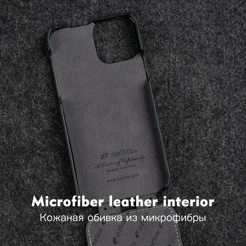 Melkco Handmade Genuine Leather Flip Case For iPhone 14 13 Pro Max Plus 12 mini Business Vertical Open Real Cow Phone Bag Cover