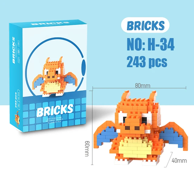 Pokemon Building Blocks Pokémon Gengar Action Cartoon Character Pikachu Charizard Model building block For Boys Birthday Gifts 4