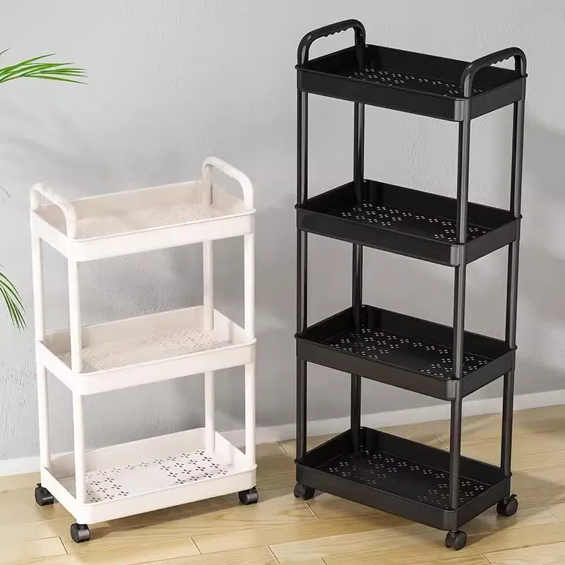 Bookshelf Storage Trolley Mobile Kitchen Organizer Cart With Wheels Multi-Layer Bathroom Shelves Household Snacks Storage Rack storage rack bookshelf storage rack rolling storage cart