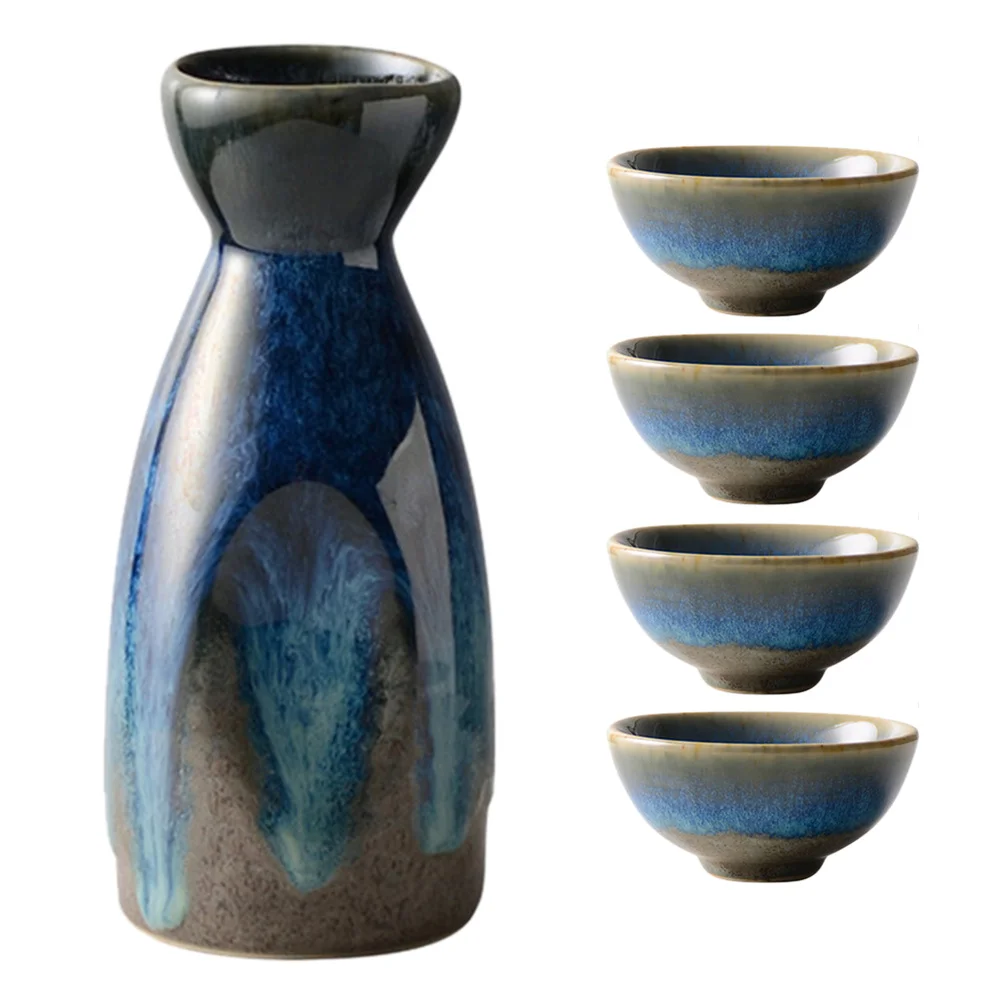 

Flagon Sake Jug Set Glasswear Drinking Glasses Ceramic Tea Mug Ceramics Serving Cup