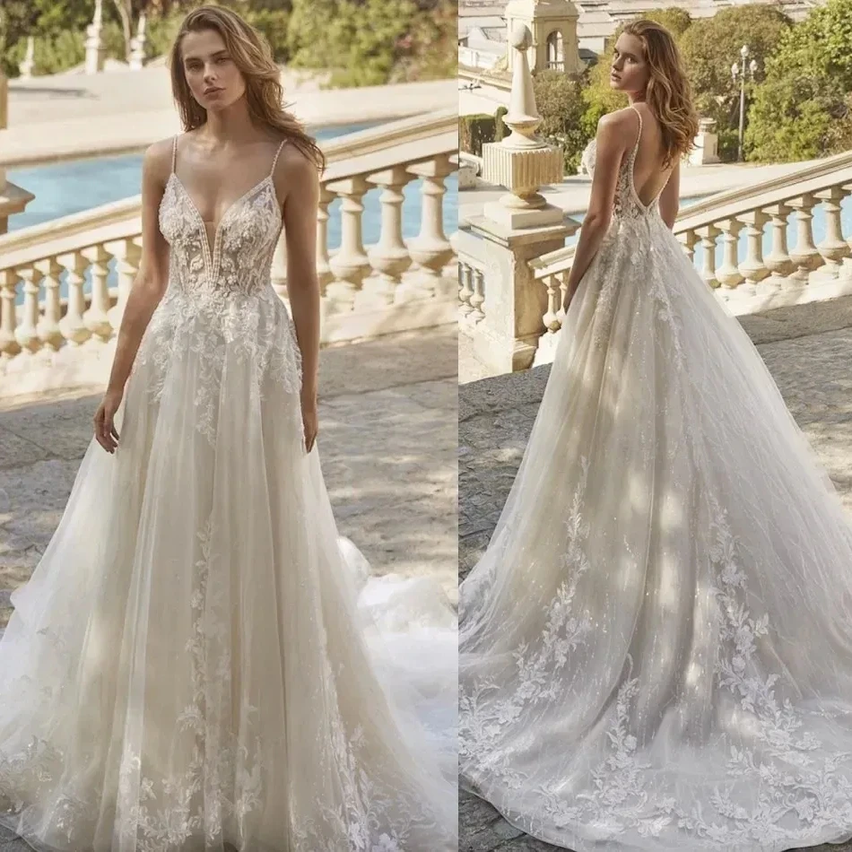 Luxury Lace Long Sleeves Wedding Dresses Sexy Backless Vestidos De Novia Appliques Vestido De Noiva