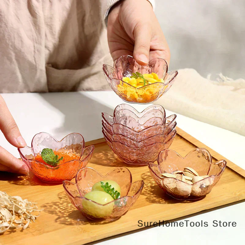 Hammer Pattern Cherry Blossom Sauce Dishes Small Plastics Seasoning Dish Sauce Bowl Ice Cream Small Dinner Plates