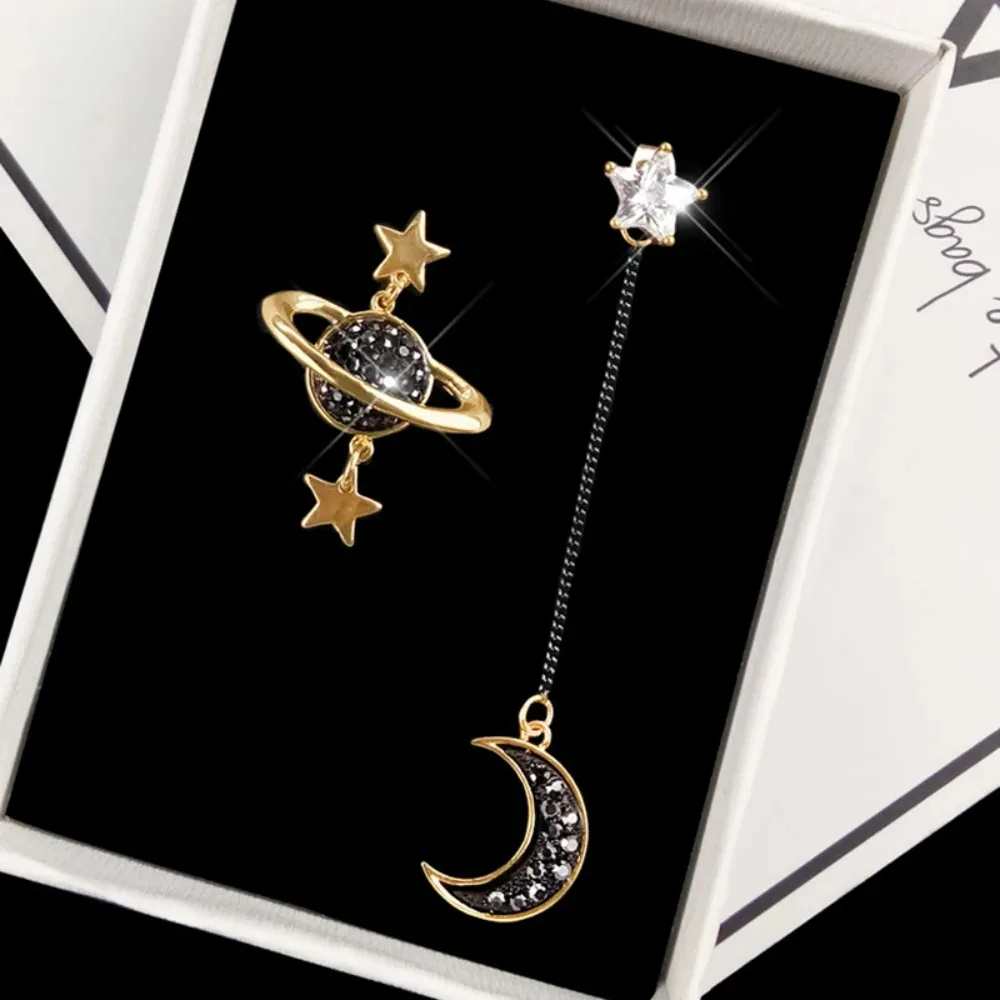 Long Earrings Women Korean Asymmetrical Star Moon Personality