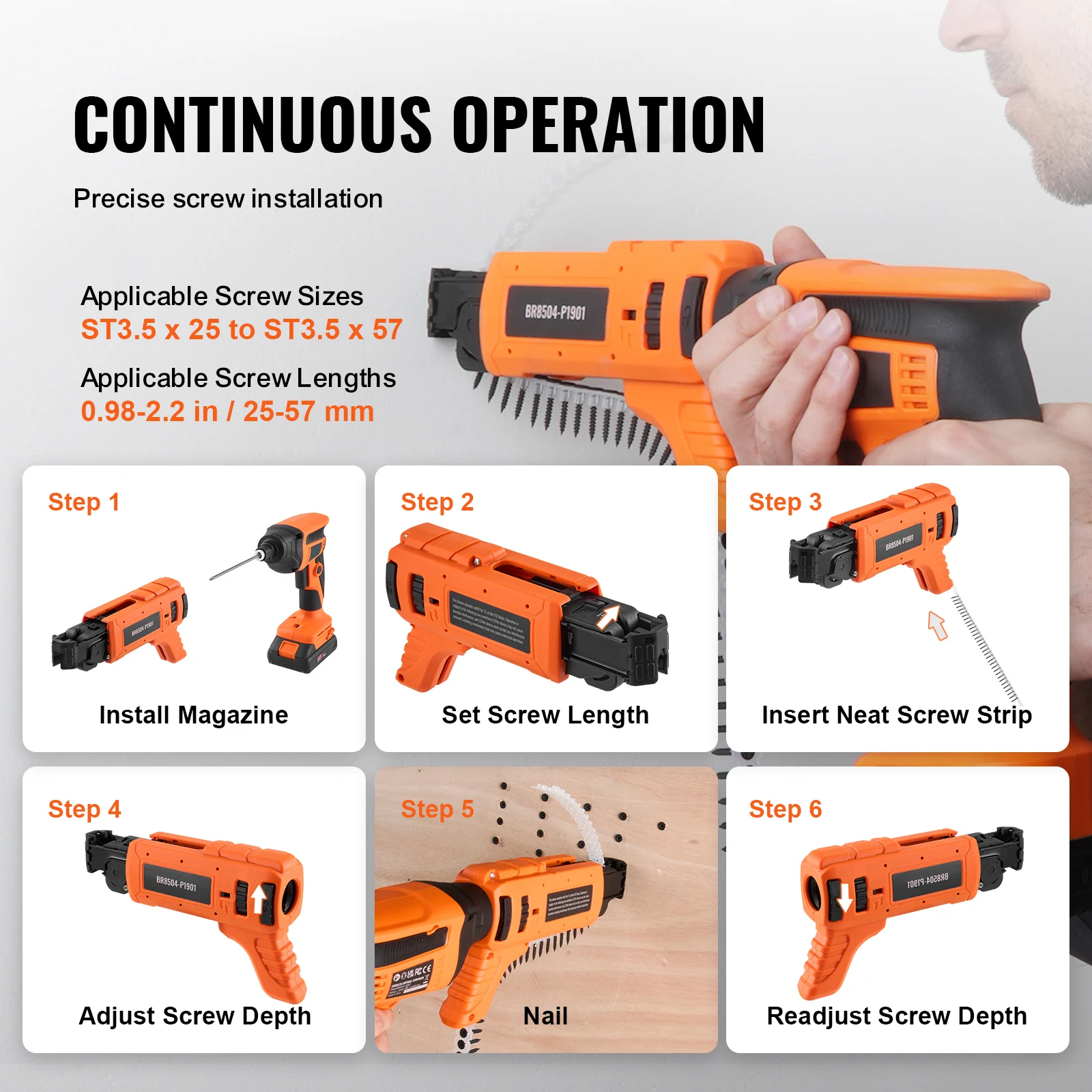Cordless Drywall Screw Gun 20V Max Brushless
