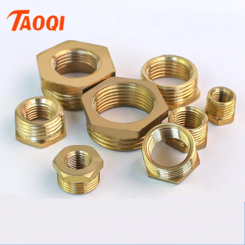 Pipe Fitting Brass Hex Bushing Reducer 1/8 1/4 3/8 1/2 3/4 F to M Threaded Reducing Copper Water Gas Adapter Coupler