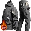NEW Camo Fleece Warm Sets Winter Soft Shell Tactical Jacket Cargo Pant Outdoor Multi-pocket Waterproof Hunting Suit 3