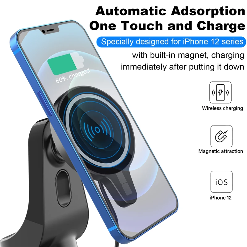 Phones Wireless Chargers Universal 15W for Magsafe Car Wireless Charger for IPhone14 13 11 Suction Cup