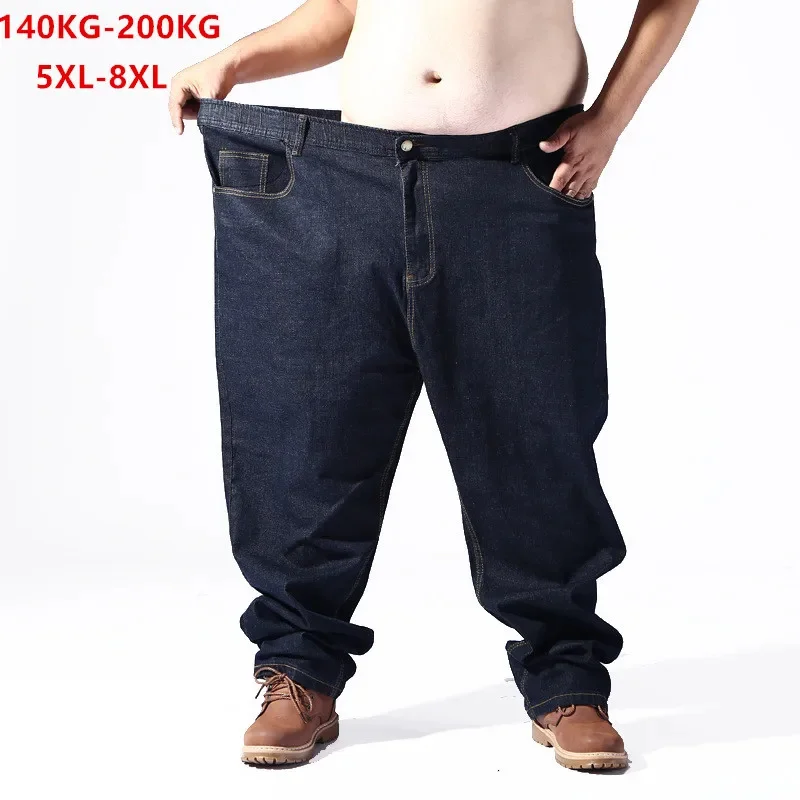 

Plus Big Size Black Jeans Men 5XL 6XL 7XL 8XL 54 56 58 59 60 200KG Elastic Denim Trousers Extra Large Male Blue Pants Clothes