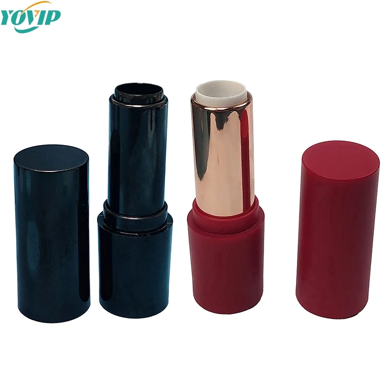 

1Pcs Lipstick Empty Tube Frosted Round Cosmetic Packaging Material Refillable Bottles Lip Gloss Container