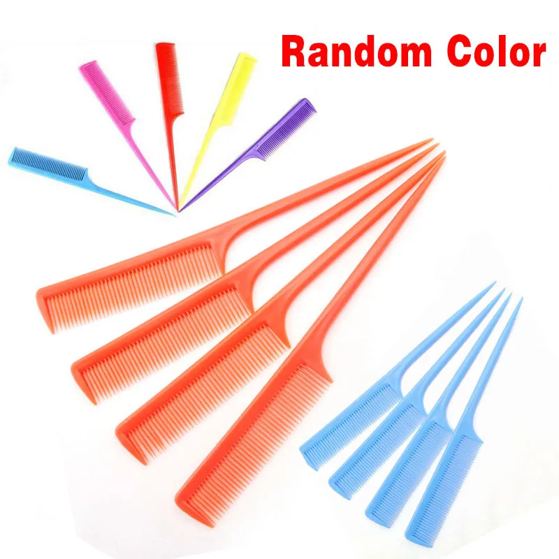 Description Picture 2 of item1~10PCS Plastic Peine Hair Comb Heat Resistance Fine-tooth Cosmetic Tail Comb Make up Tool for Woman Random Color