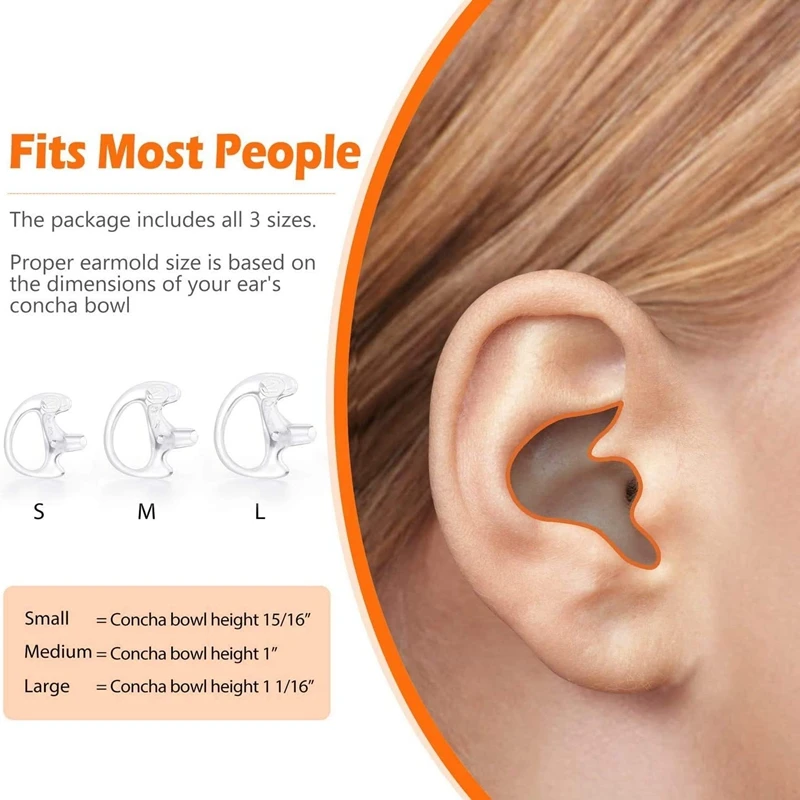 Radio Replacement Earpieces, Soft Silicone Earbud, Earplug for Walkie Talkie, Acoustic Earpiece Headset, 8 Pair