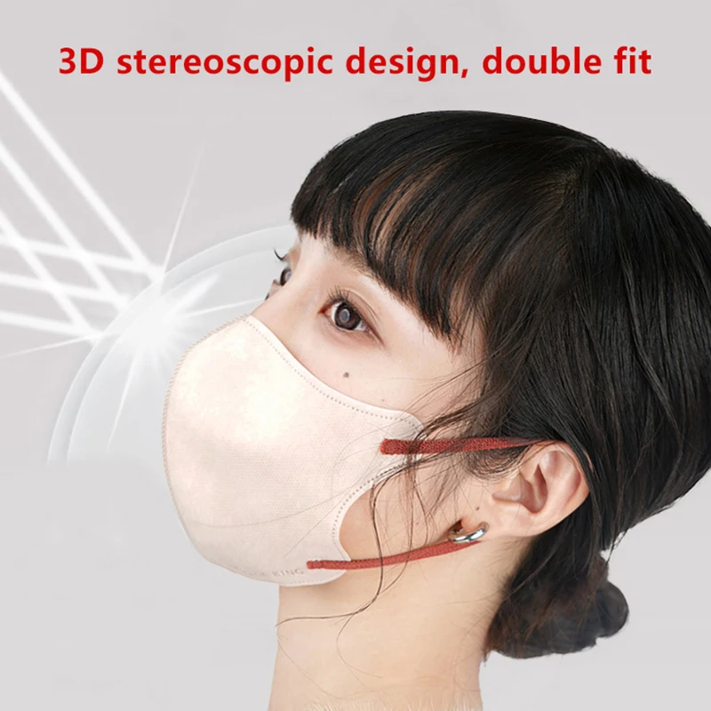 3D Disposable Protective Face Masks - Anti-Dust Cloth with Ear Loops in Black & White